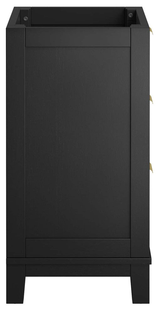 Dixie 24" Solid Wood Bathroom Vanity Cabinet, Sink Basin Not Included, Black