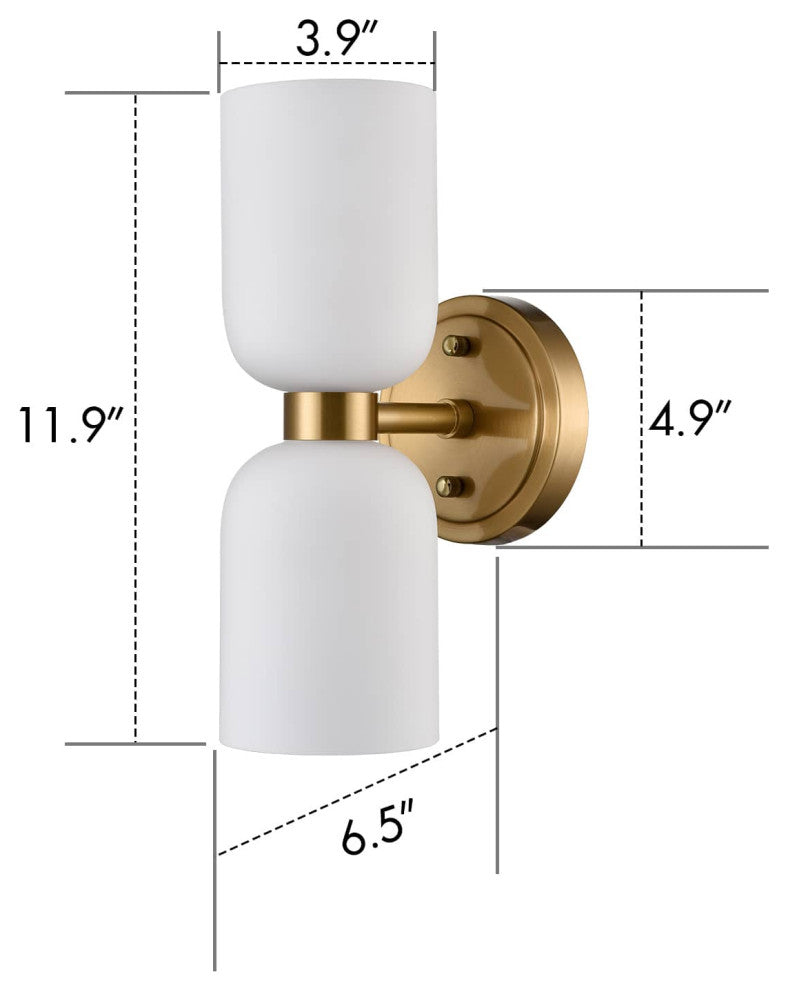 Modern Gold Wall Sconce With Milky Glass