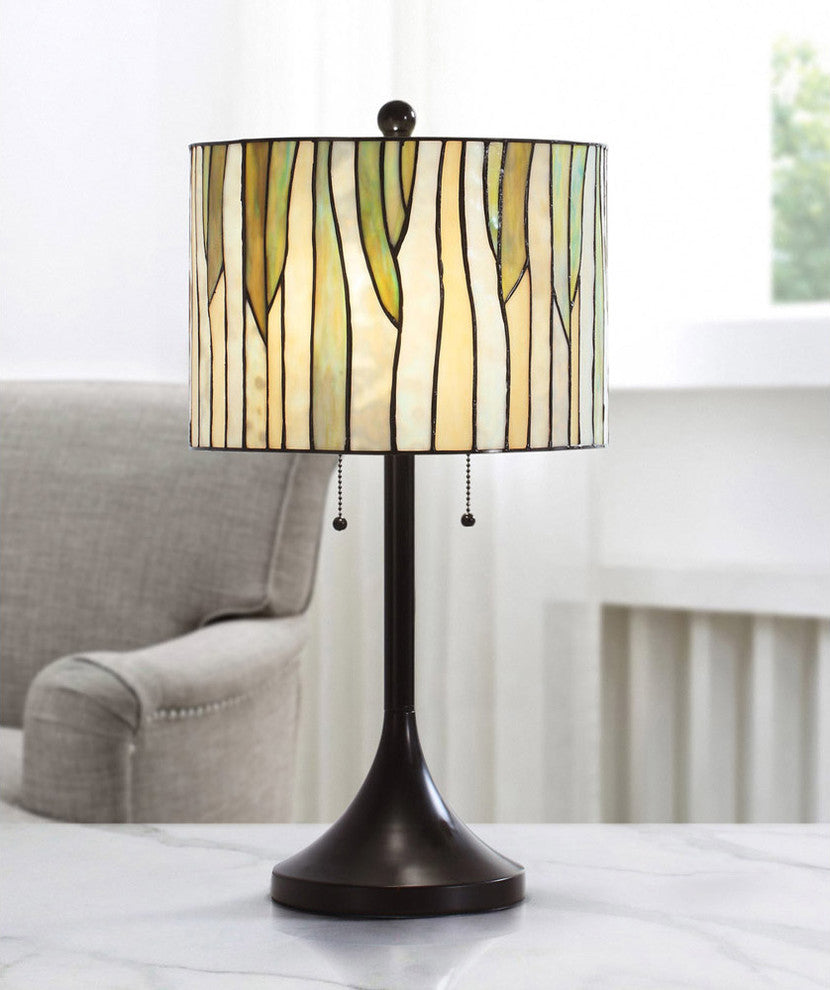 BAROSSA 25"H Tiffany Table Lamp, Green