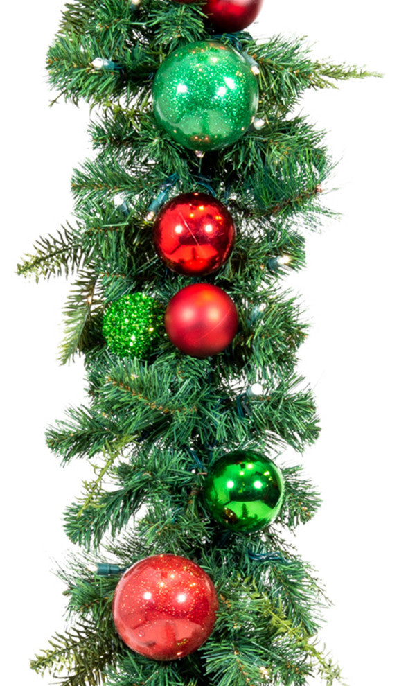 9' Artificial Christmas Garland with Lights, Christmas Cheer