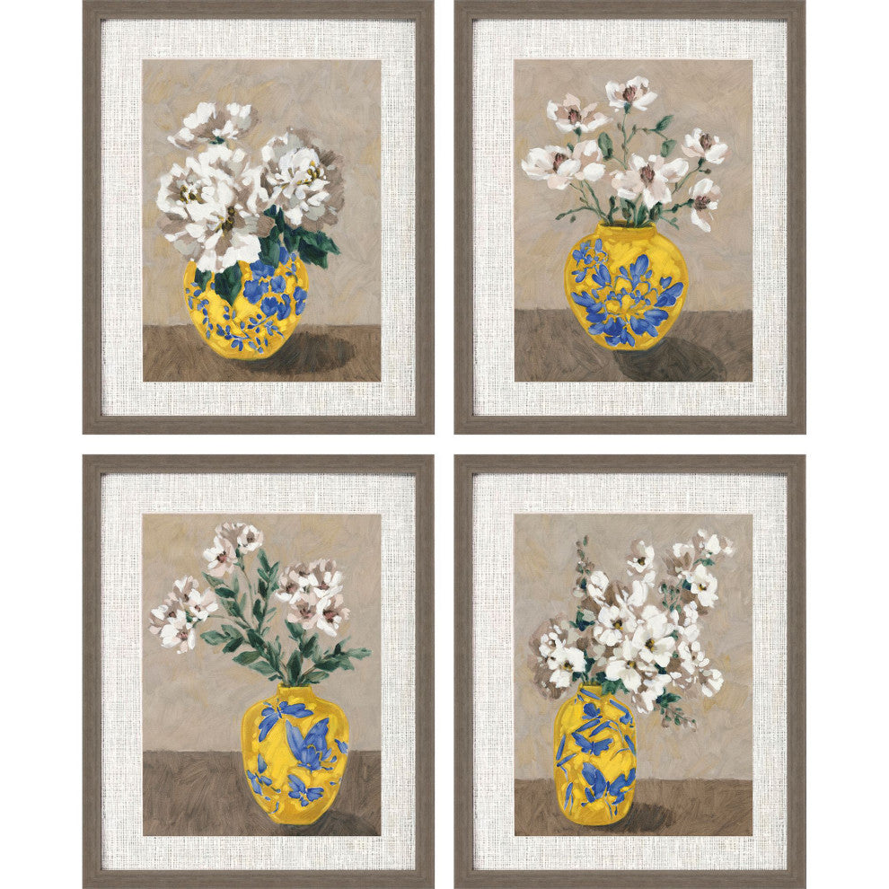 Decorative Bouquet Framed Art, 4-Piece Set