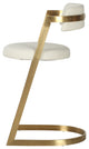Shandra Beige Pleather, Gold Counter Stool