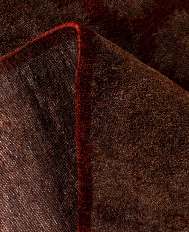 Overdyed One-of-a-Kind Hand-Knotted Area Rug Red, 10' 1" x 14' 1"