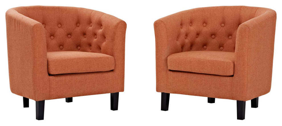Prospect 2 Piece Upholstered Fabric Armchair Set, Orange