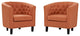 Prospect 2 Piece Upholstered Fabric Armchair Set, Orange