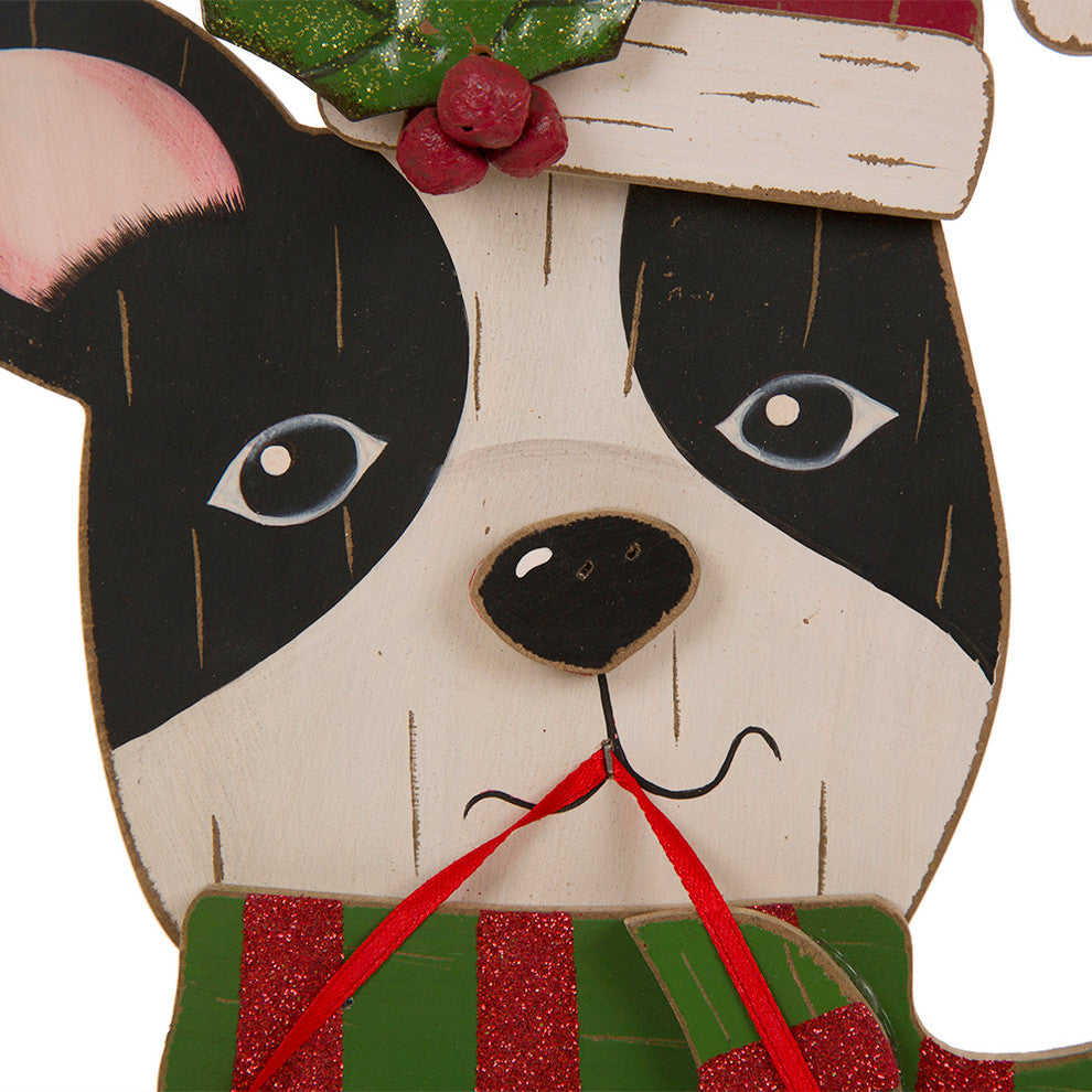 16" Wooden Christmas Figurines Decor, Dog
