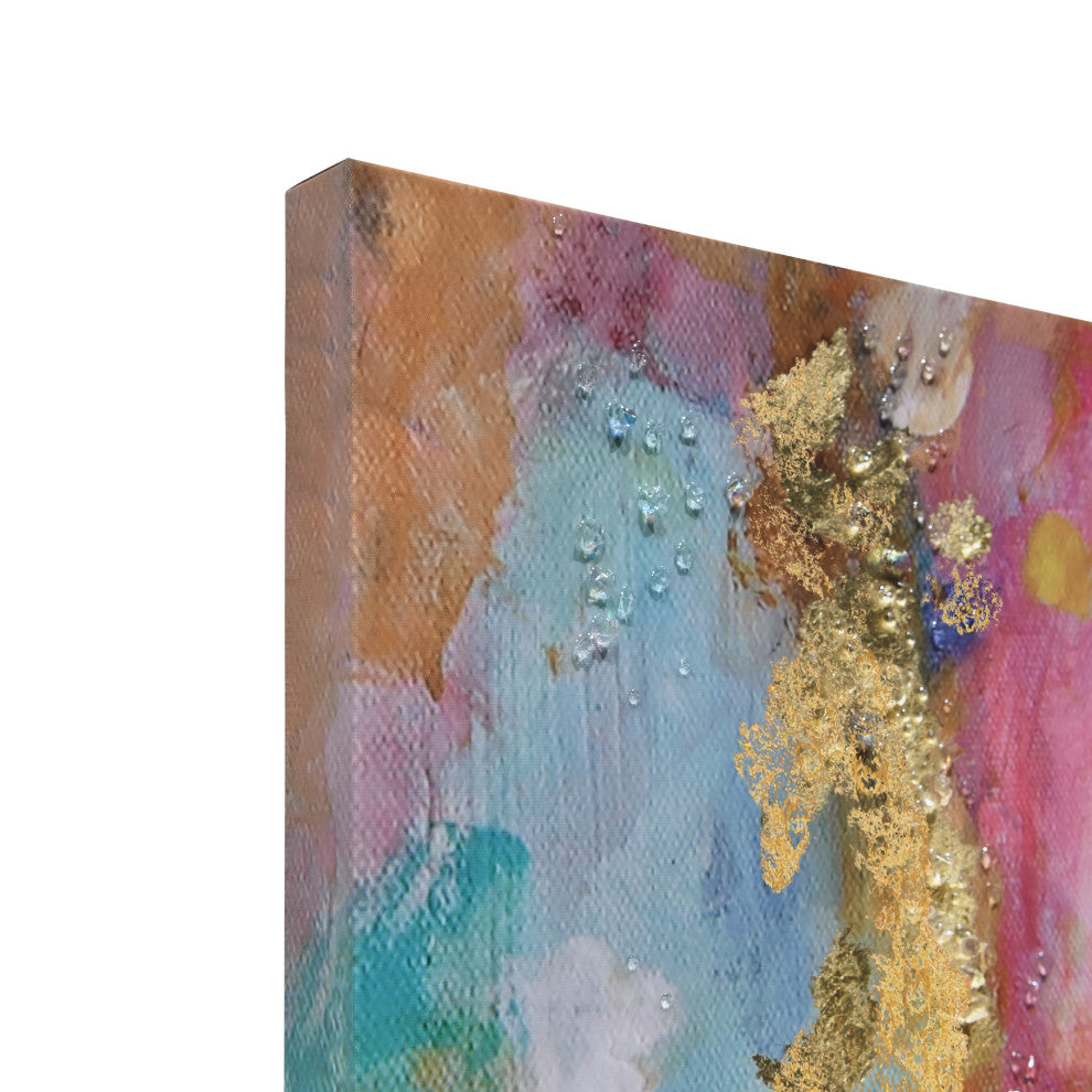 Colorful Symphony II Crystallus Epoxy Coated Wrapped Canvas Wall Art