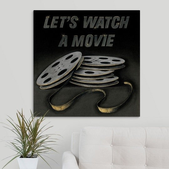 "Lets Watch a Movie" Wrapped Canvas Art Print, 30"x30"x1.5"