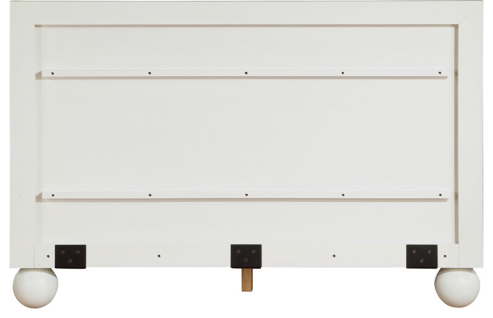 Kent Solid Ash Wood Bed, Cream, King