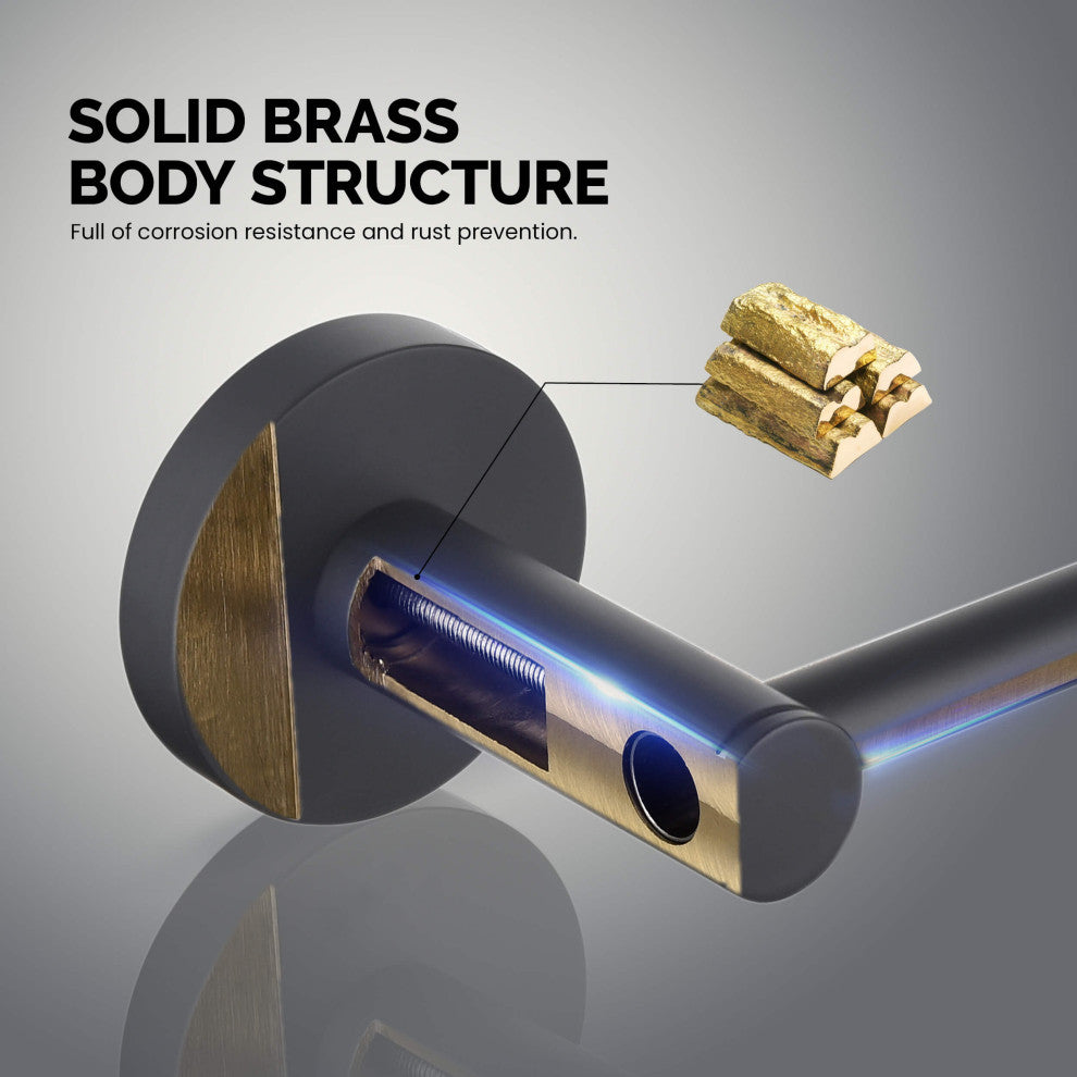 Circular 4-Piece Bathroom Hardware Set, Matte Black