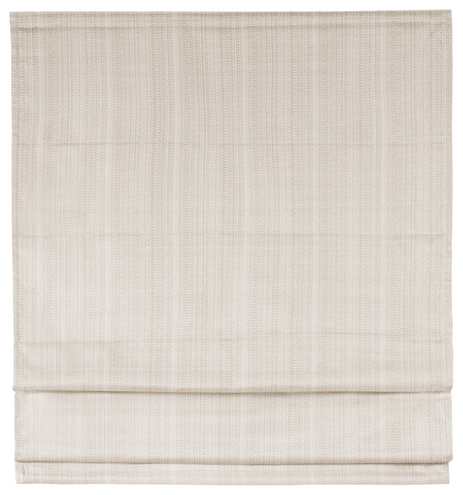 Madison Park Galen Basketweave Roman Shade, Ivory, 33"