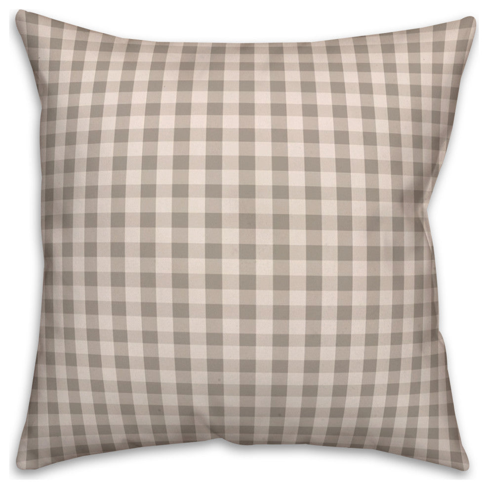 Gray Plaid 18 x 18 Spun Poly Pillow