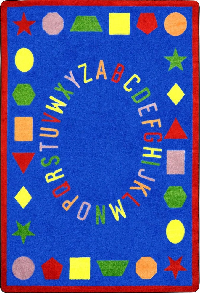 Kid Essentials Rug, First Lessons, 7'8"x10'9", Blue