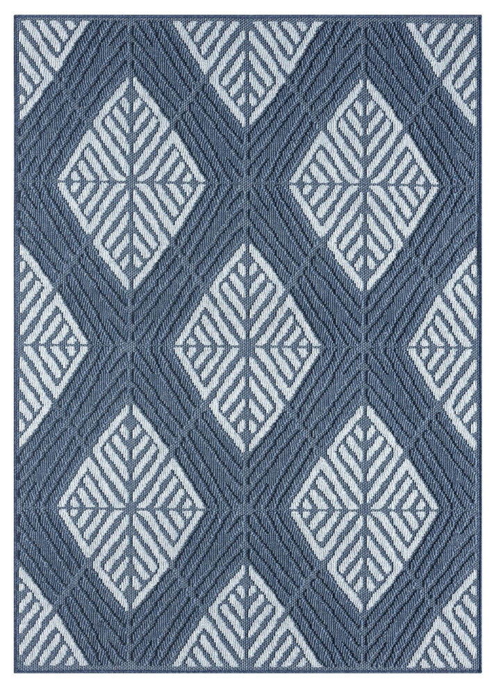 Nimes Diamond Mirage Area Rug, Dark Blue, 3'3"x5'
