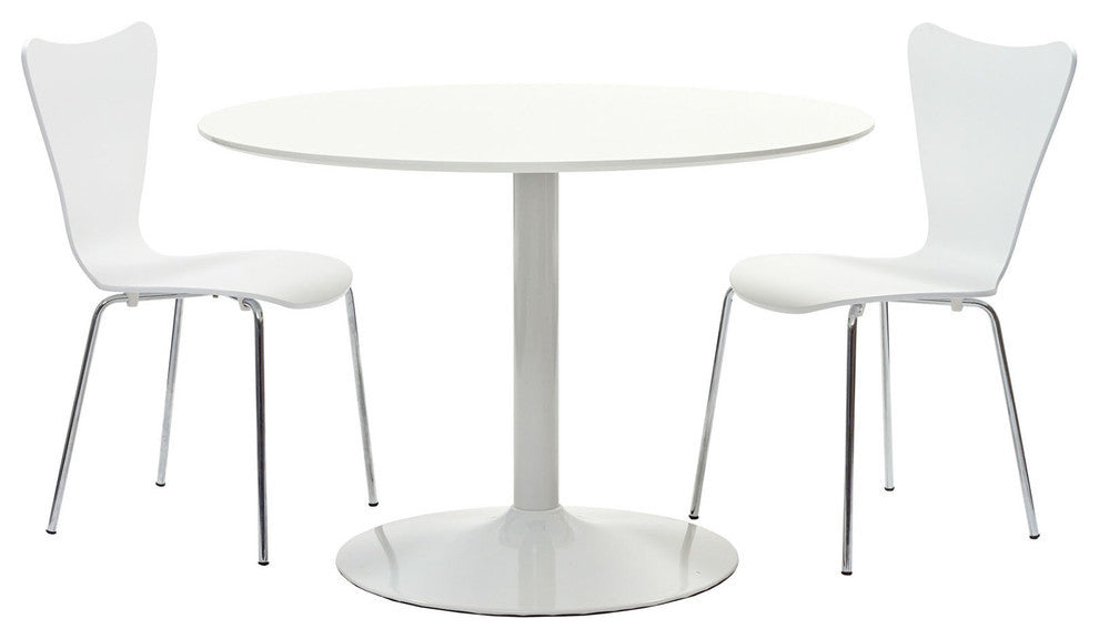 Modern Contemporary Kitchen 3-Piece SetDining Set White