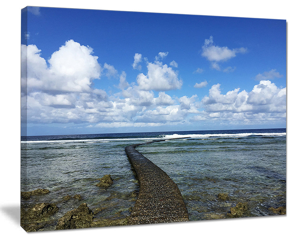 "Rocky Coast Along Pacific Ocean" Seashore Canvas Art, 20"x12"