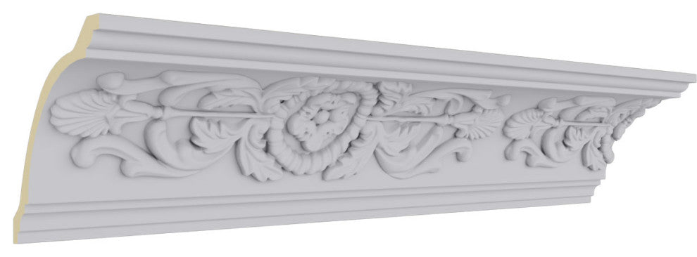 3 7/8"Hx3 3/4"Px5 3/8"Fx96 1/8"L, 12" Repeat, Medway Crown Moulding