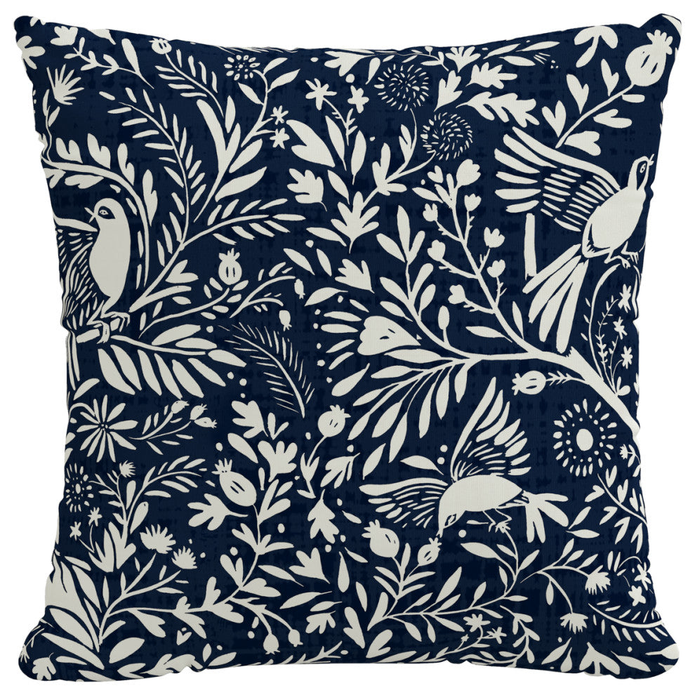 18" Outdoor Pillow Polyester Insert, Suki Chinois Navy