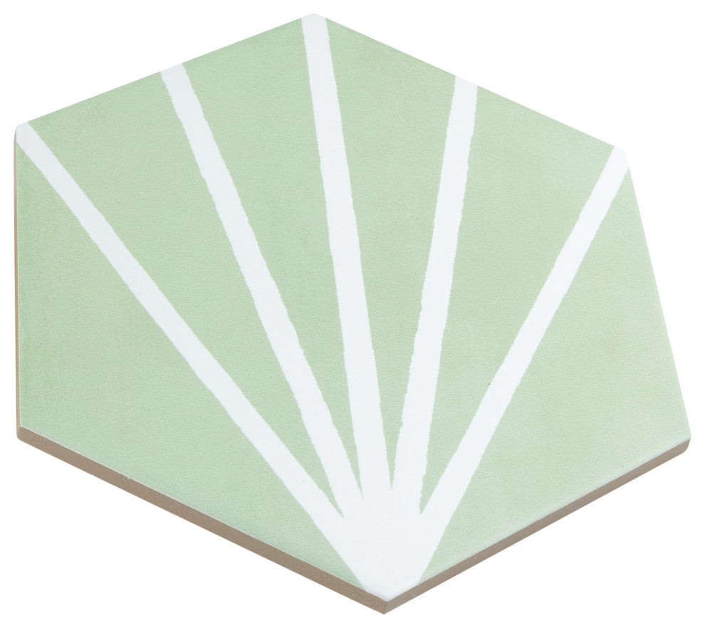 Horizon Dusk Hex Verde Porcelain Floor and Wall Tile