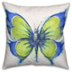 Green Butterfly Outdoor Throw Pillow, 16"x16"