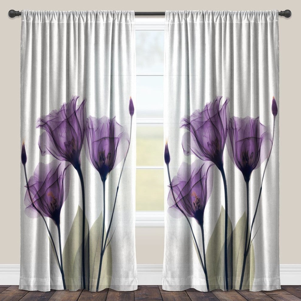 Laural Home Gentian Hope Sheer Window Curtain, 84"