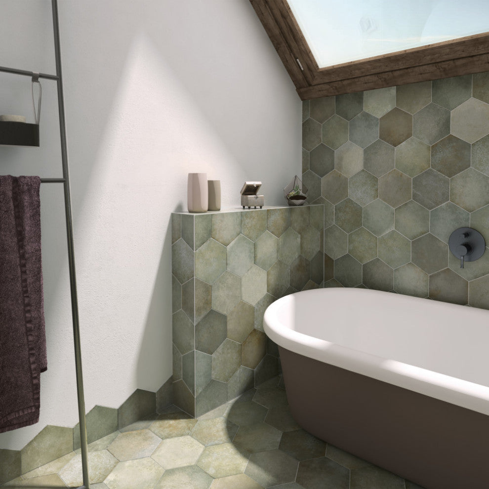 Heritage Hex Jungle Porcelain Floor and Wall Tile