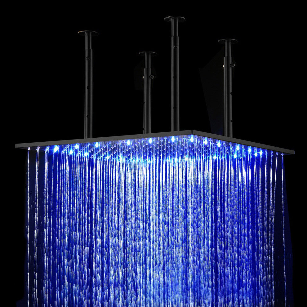 Fontana 40" Oil Rubbed Bronze Color Changing LED Rain Shower Head, Solid Brass