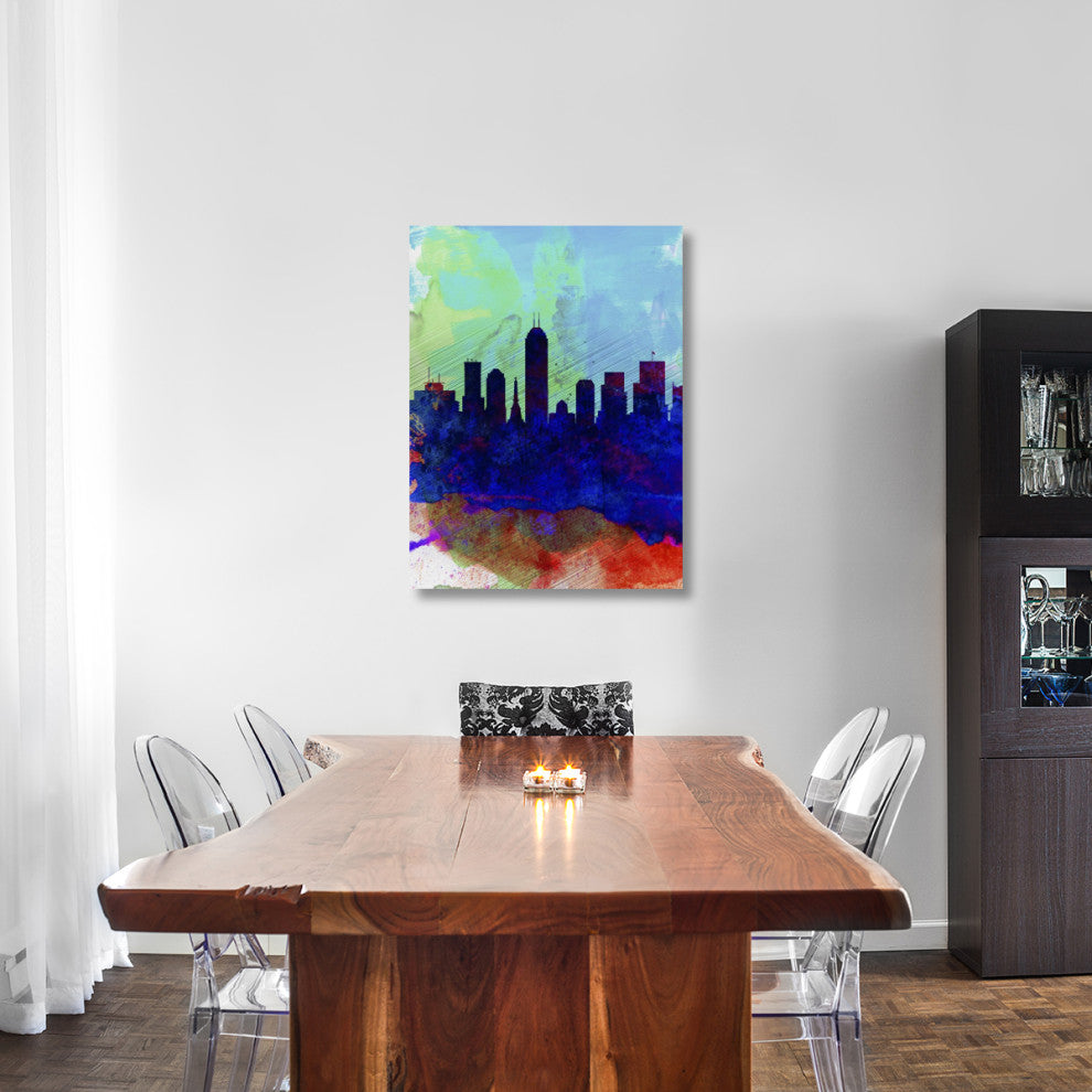 "Indianapolis Watercolor Skyline" Fine Art Print