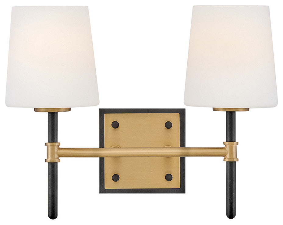 Hinkley Saunders Small Two Light Vanity, Black