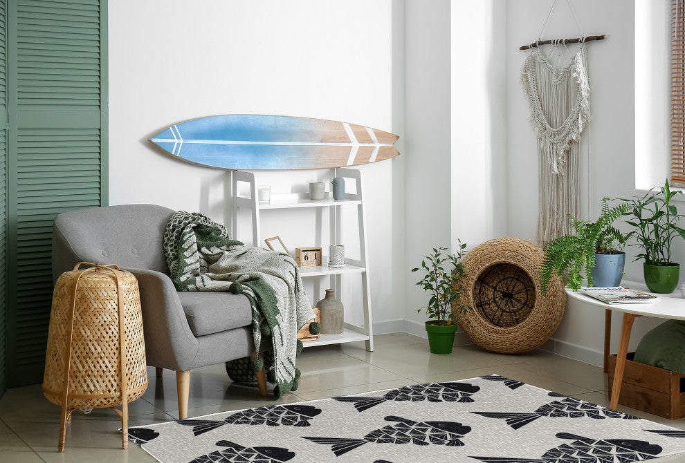 Fish Tales Nautical Chenille Rug