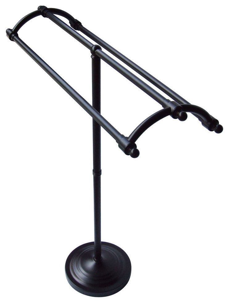 Oil Rubbed Bronze Vintage-Style Pedestal Brass Towel Rack CC2275