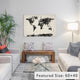 "Map Of The World Paint Splashes, Black" Wrapped Canvas Print, 18x12x1.5