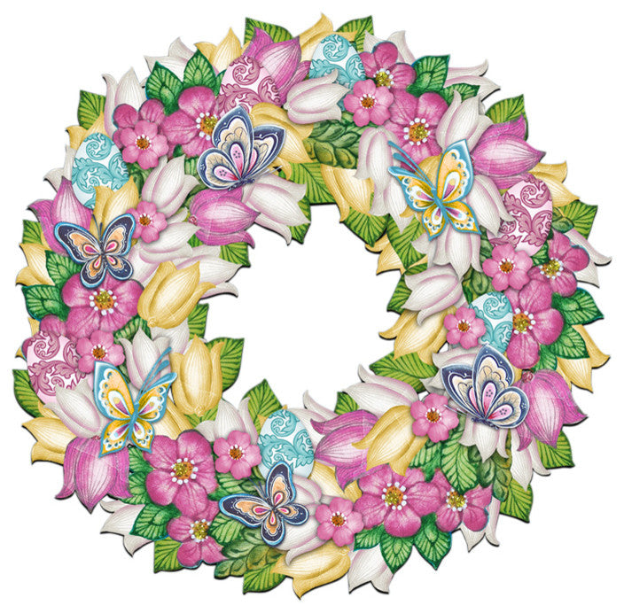 Flowers Spring Wreath Door Hanger