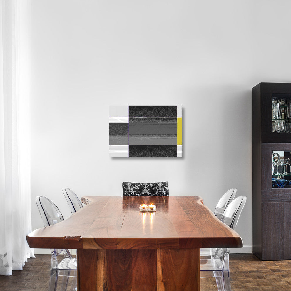 "Abstract Grey And Yellow" Fine Art Print