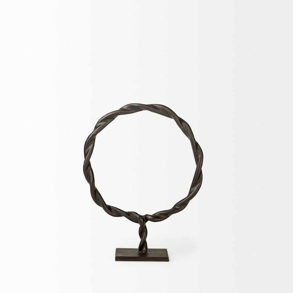 Rizwan, Small, Black Aluminum Braided Circular Object
