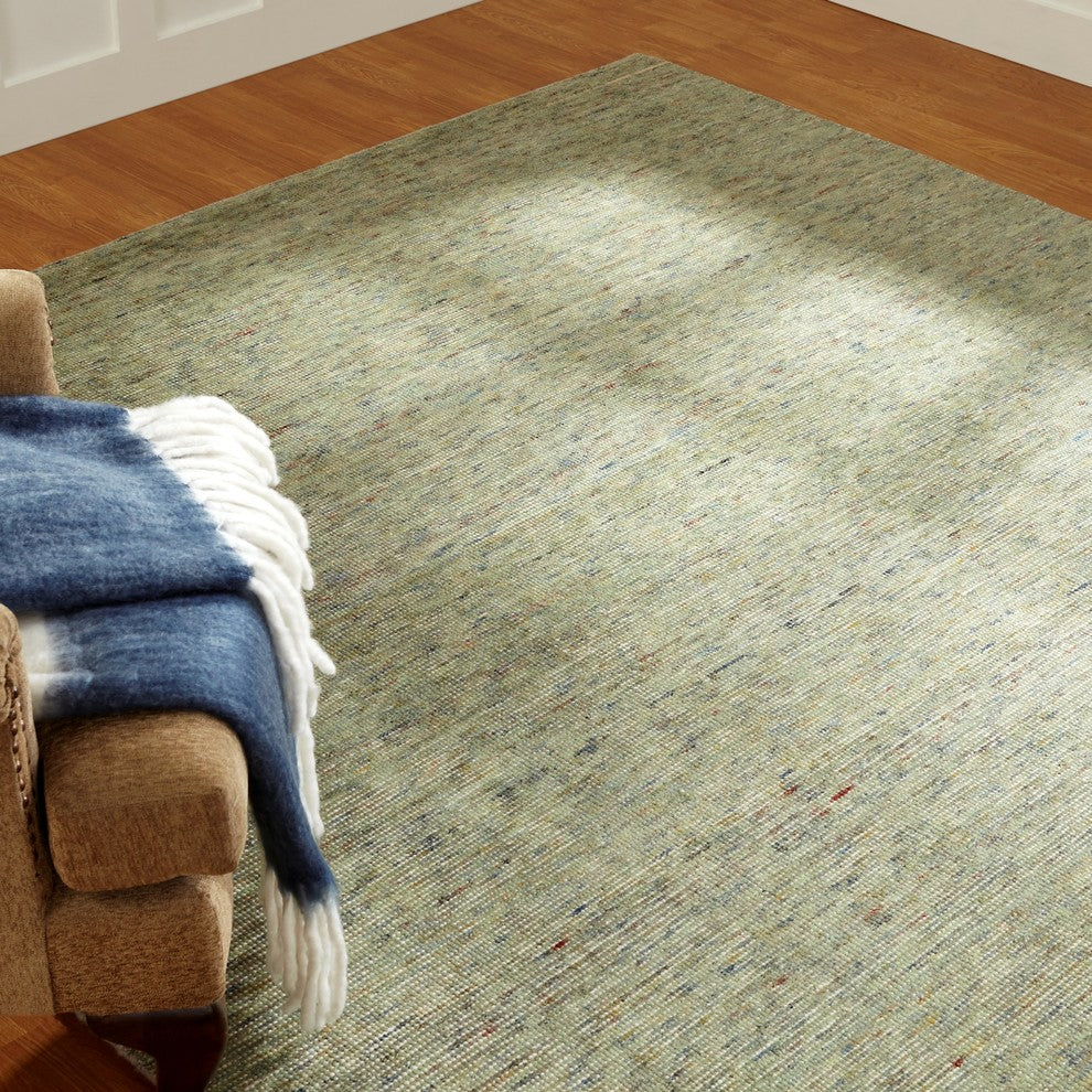 Terra Handmade Mineral Green Area Rug, Green, 9'6" X 13'