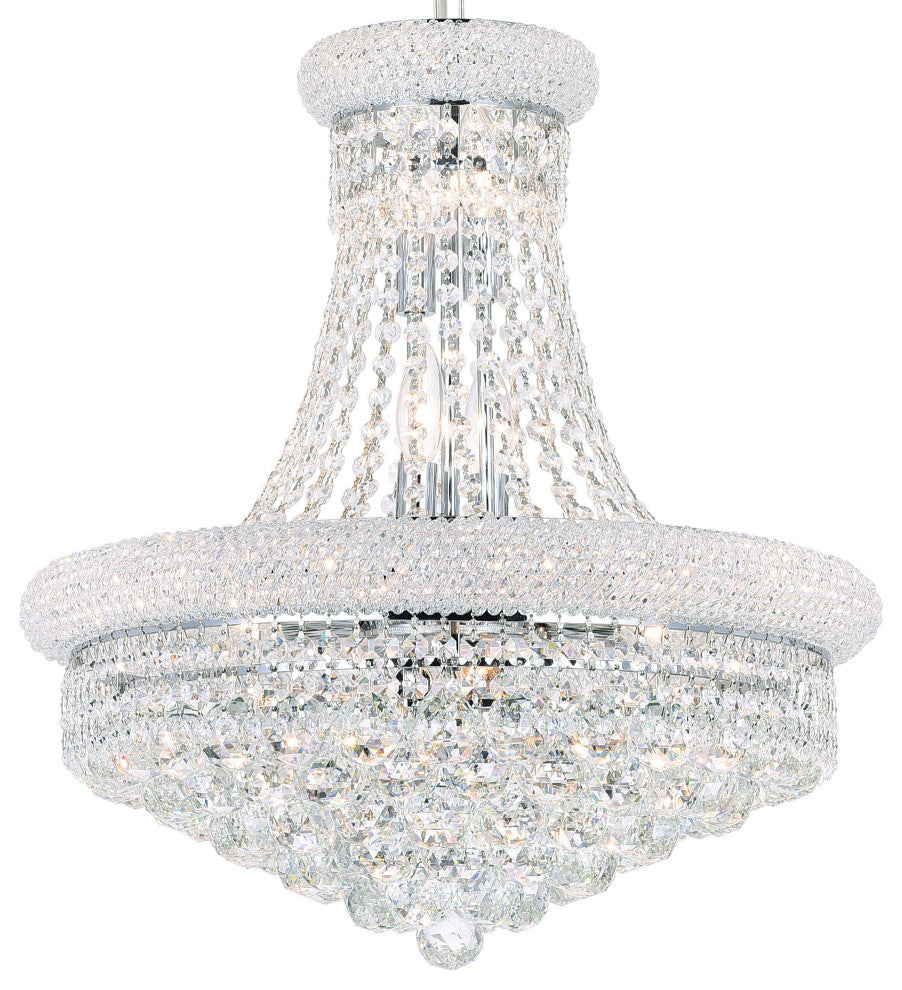 Empire 14 Light Down Chandelier With Chrome Finish
