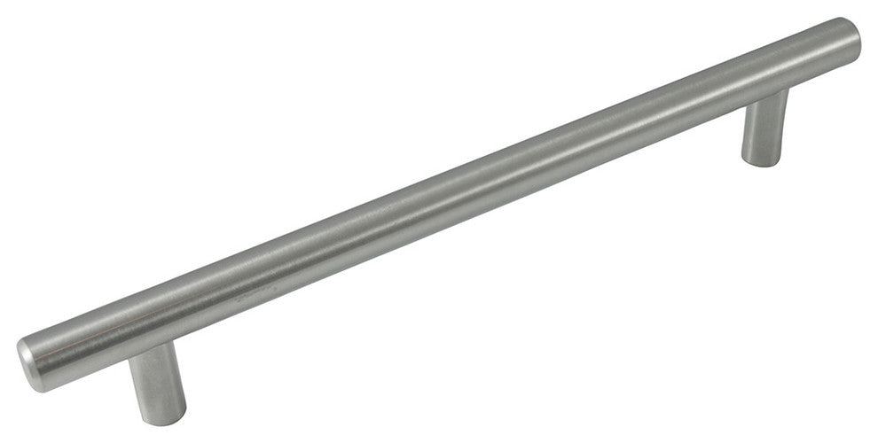160mm - 8 1/4" Overall - Builders Steel Plated T-Bar Pull - Brushed Satin Nickel