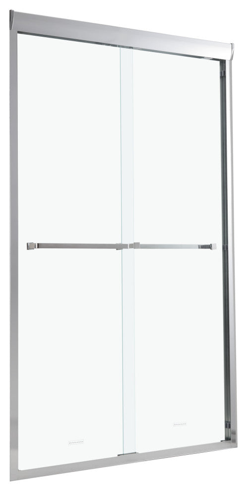 48" W x 76" H Double Sliding Semi-Frameless Shower Door