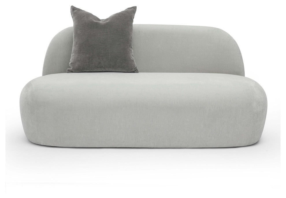 Carraway Upcycled Chenille Loveseat, Grey Upcycled Chenille