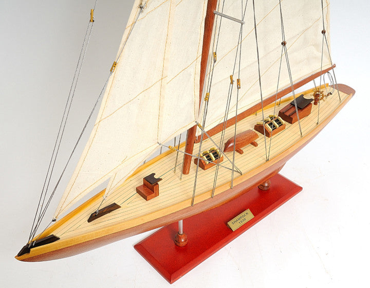 Shamrock Yacht Wooden model sailing boat, Medium