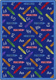 Playful Patterns Rug, Crayons, 5'4"x7'8", Blue