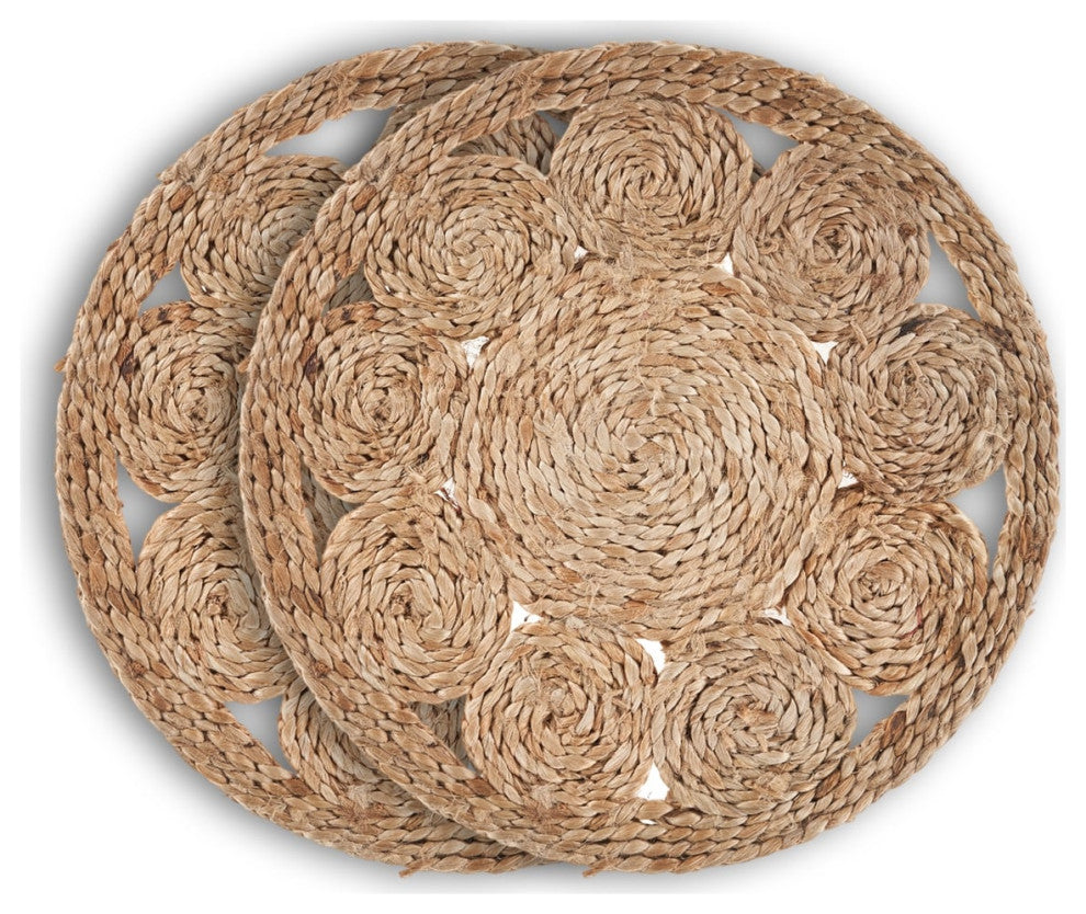 Bordered Braided Organic Jute Placemats, Set of Two