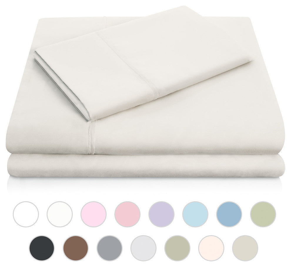 Brushed Microfiber Sheet 4 Piece Set by Malouf Fine Linens, Driftwood, Full