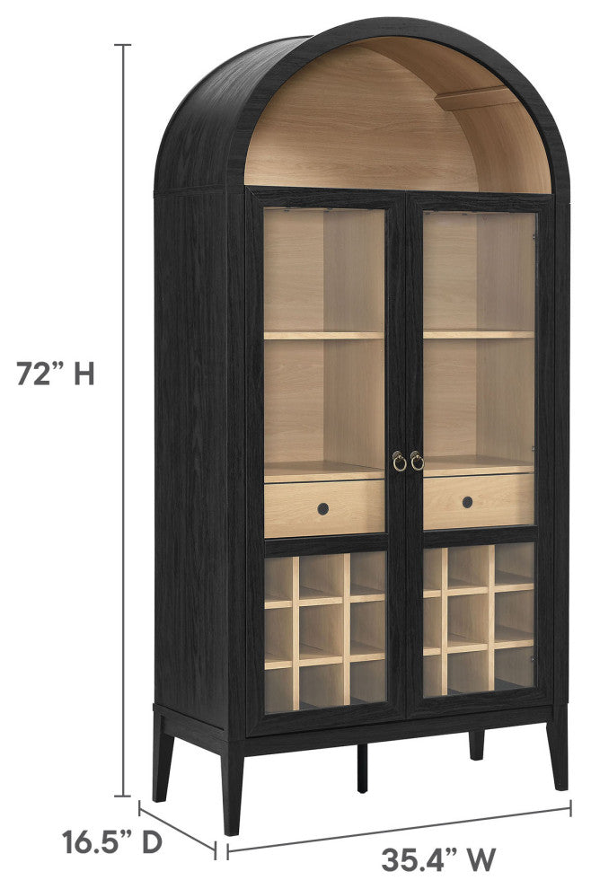 Nolan Arched Bar Cabinet, Black