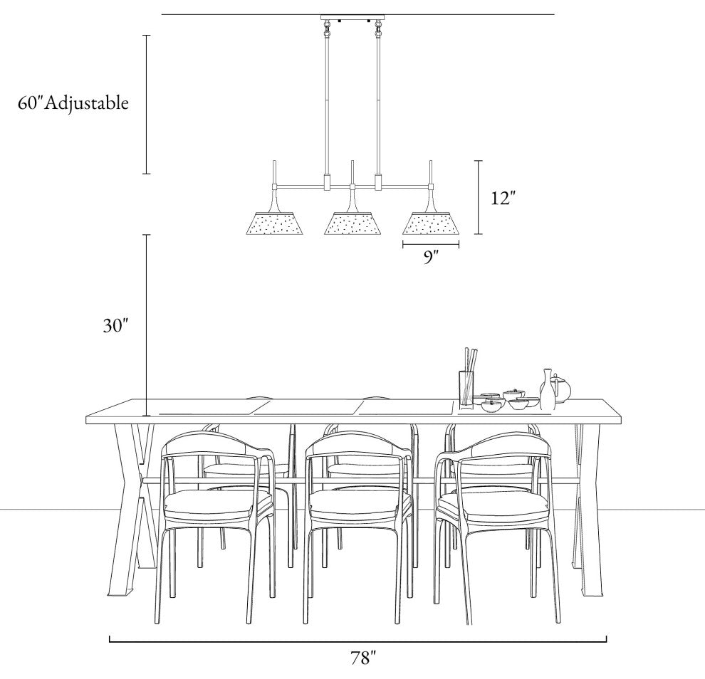 LNC 3-Light Polished Gold Modern Linear Kitchen Island Light, Seeded Glass