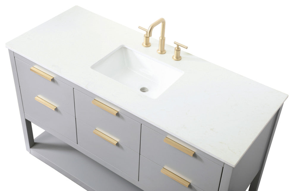 Louie 54" SIngle Bathroom Vanity, Grey