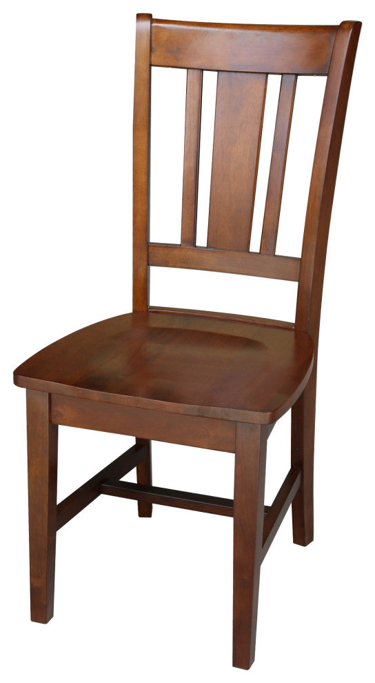 Set of Two San Remo Slat Back Chairs, Espresso