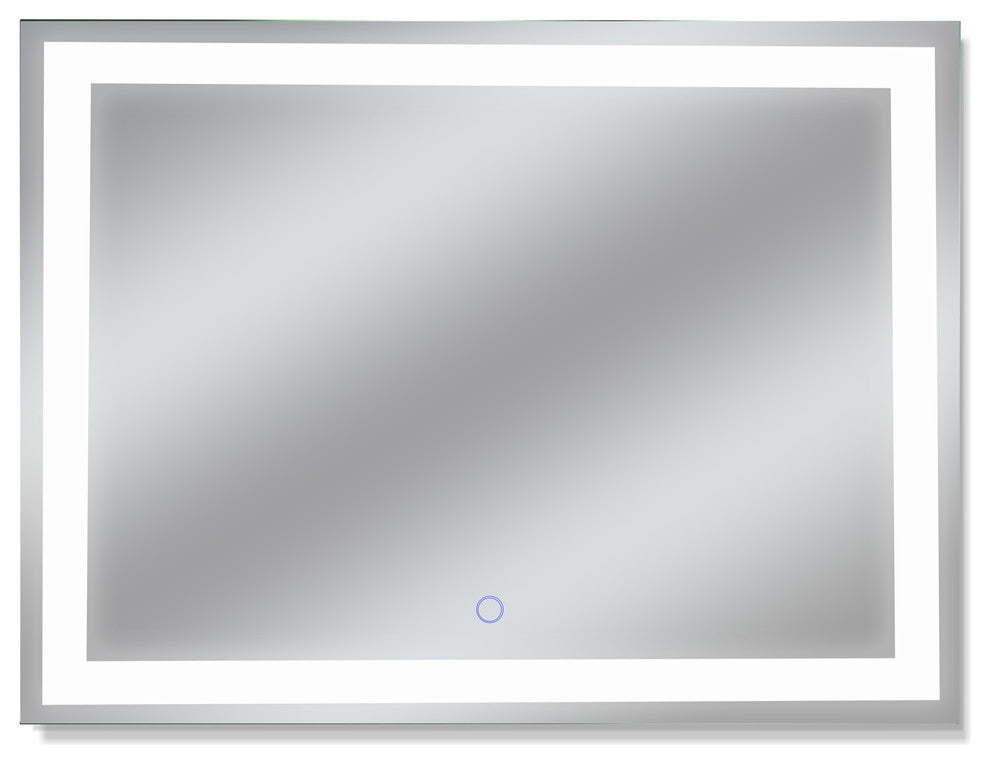 Bathroom LED Mirror With Touch On/Off Dimmer and Anti-Fog, 48"x36"