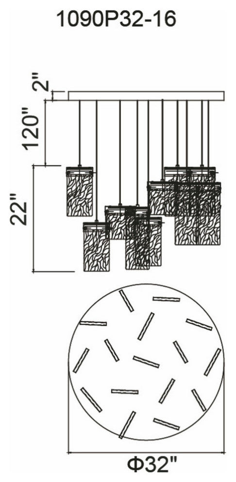Carolina LED Chandelier With Pewter Finish